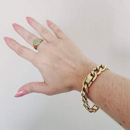 Vintage Look Water resistance Bracelet Vintage Jewelry Cuban Bracelet Vintage Bracelet Paper Link Bracelet Minimalist Jewelry Minimalist Gift for her Minimalist Gift, paperclip bracelet, 18k gold plated bracelet, waterproof bracelet, water resistant bracelet, classy bracelet, everyday bracelet