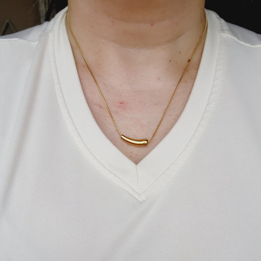 18K chunky drop stainless steel necklace, minimalist gold Necklace, drop necklace, gold drop necklace, bottega dupe necklace, bottega veneta necklace, bottega veneta drop necklace, Gift for woman, best valentines gift ideas, everyday necklace, stackable necklace, waterproof minimalist necklace, tear drop gold necklace