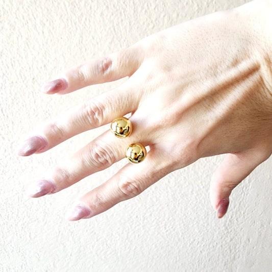 Silver and gold spiral ring, chunky dot Ring, golden dots ring, gold bold ring, silver bold ring, bulky silver and gold ring, Secrets Santa gift for her, valentine gift, jewelry gift for valentines, love ring, love jewelry, gift for wife, gift for friend, friendship gifts,