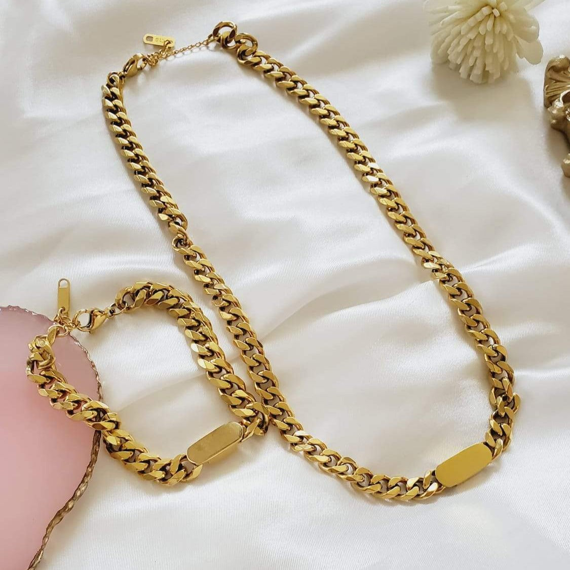 Glasses/mask gold extension chain chunky gold – SilverPlus Jewellery